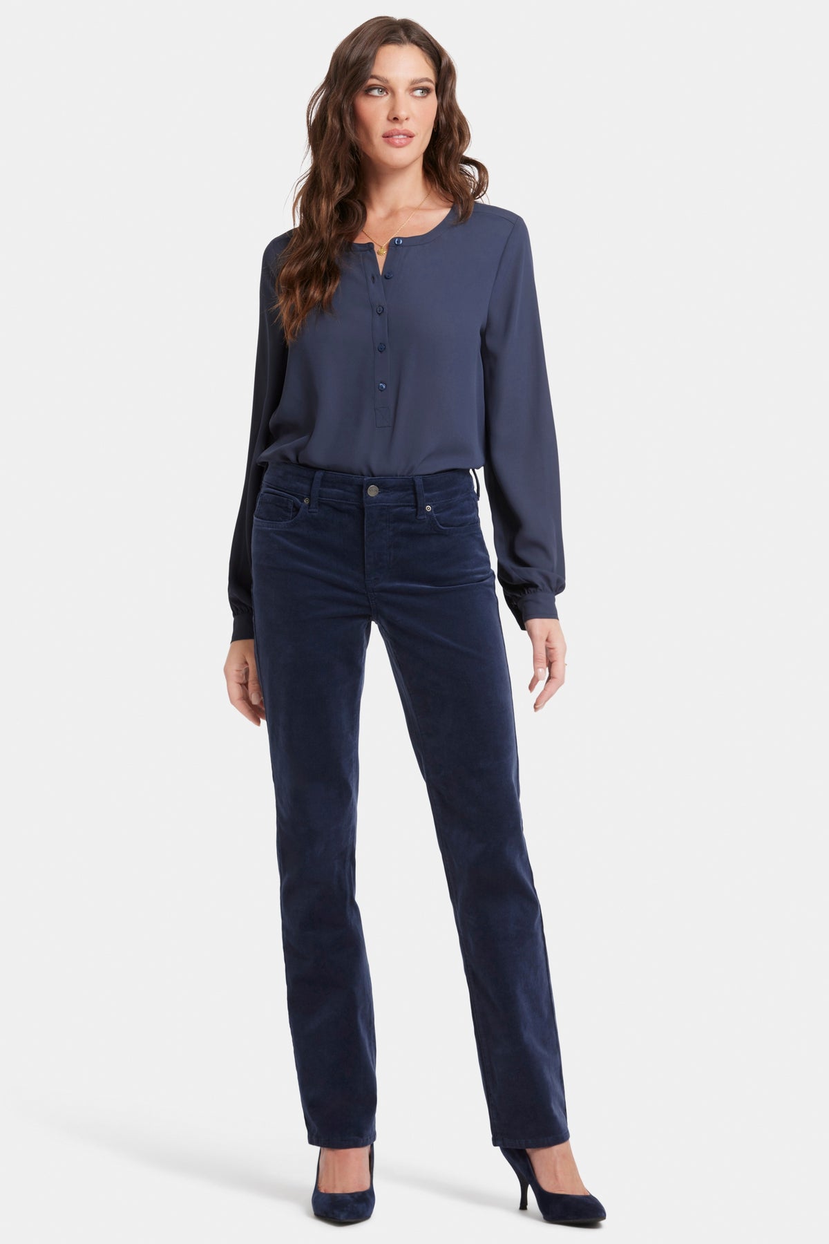 Marilyn Straight Corduroy Trouser | Starless Sky | Pants | NYDJ