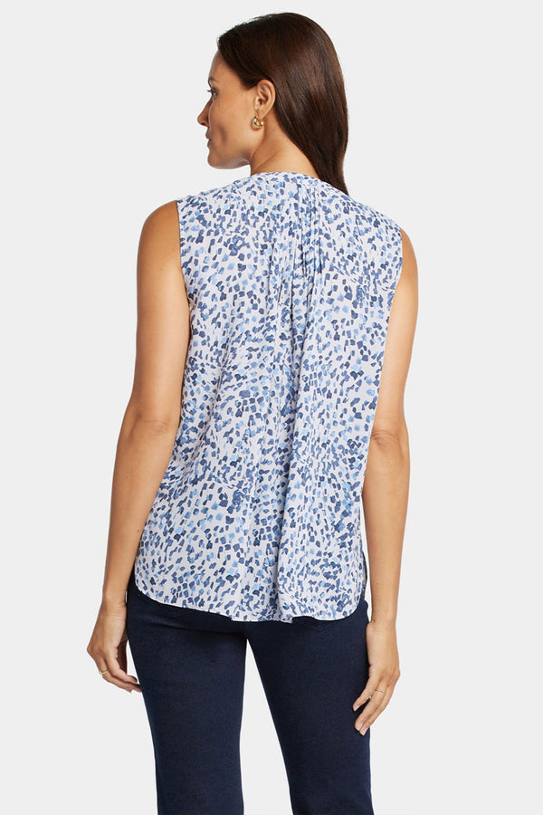 Sleeveless Pintuck Blouse Fleck Print | Hayward Hills | Top | NYDJ