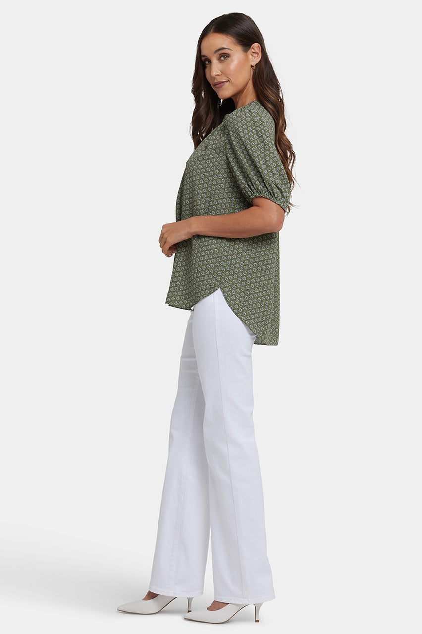Short Puff Sleeved Top | Esmeralda | Blouse | NYDJ