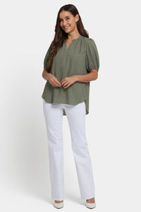 Short Puff Sleeved Top | Esmeralda | Blouse | NYDJ