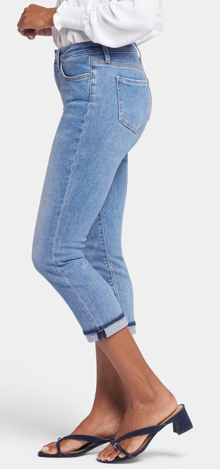 Chloe Capri Cuff Jeans Medium Blue Premium Denim | Crescent Shore | Pants | NYDJ