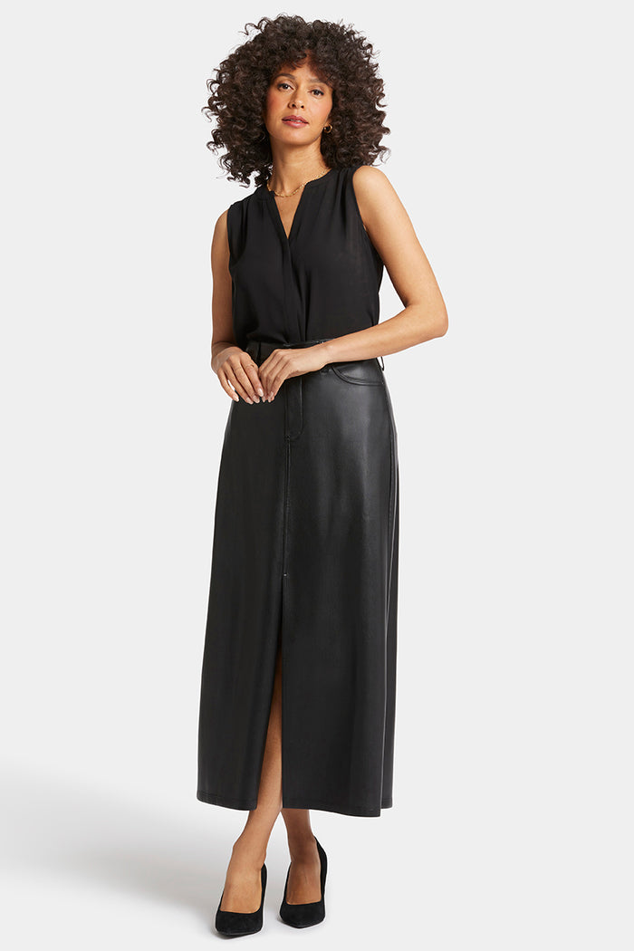 High Rise Long Skirt | Black | Skirt | NYDJ