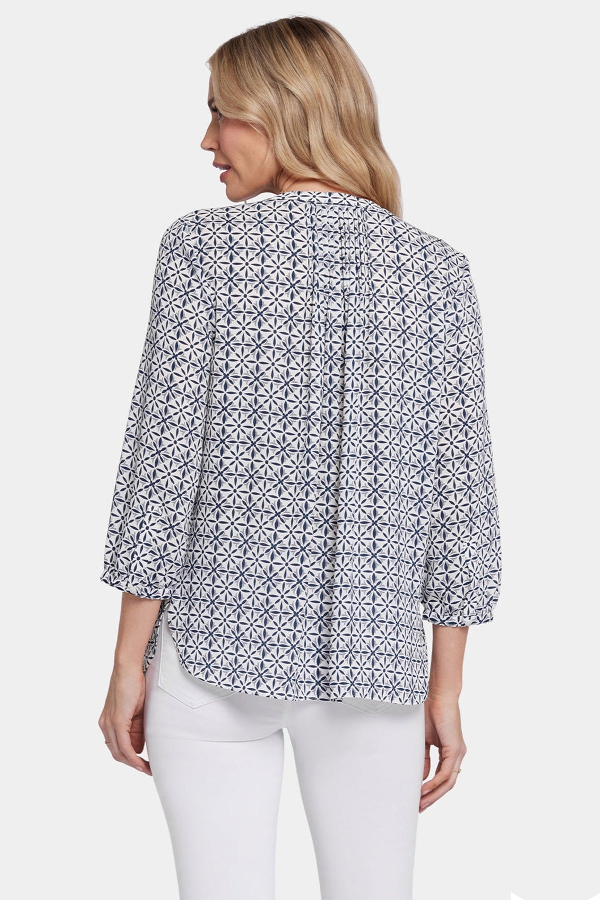Pintuck Blouse Graphic Print | Early Bird | Blouse | NYDJ