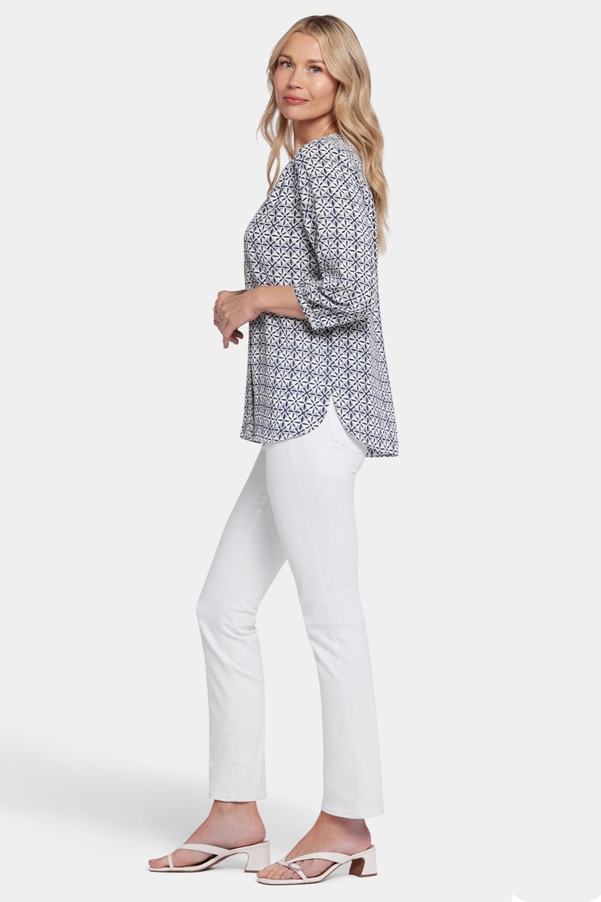 Pintuck Blouse Graphic Print | Early Bird | Blouse | NYDJ
