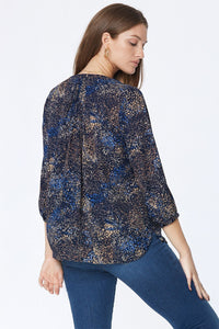 Pintuck Blouse Multi-coloured Print | Goleta Grove | Blouse | NYDJ