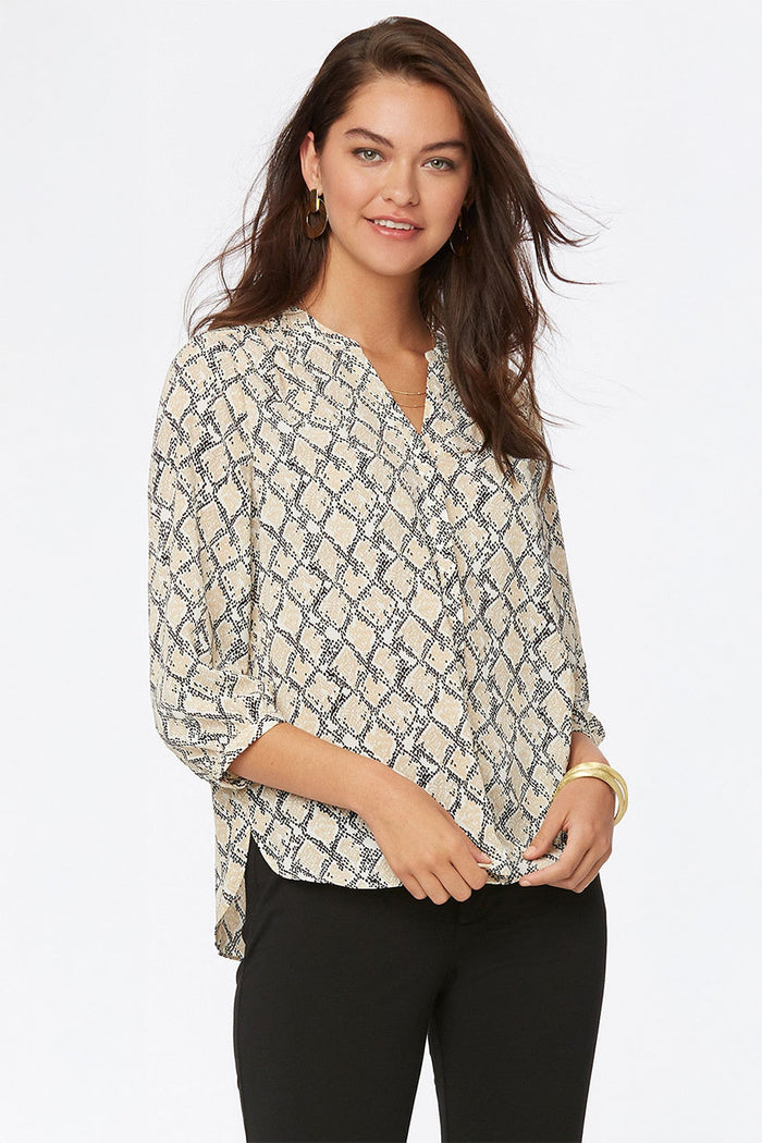 Pintuck Blouse Snake Print | Midland Snake | Blouse | NYDJ