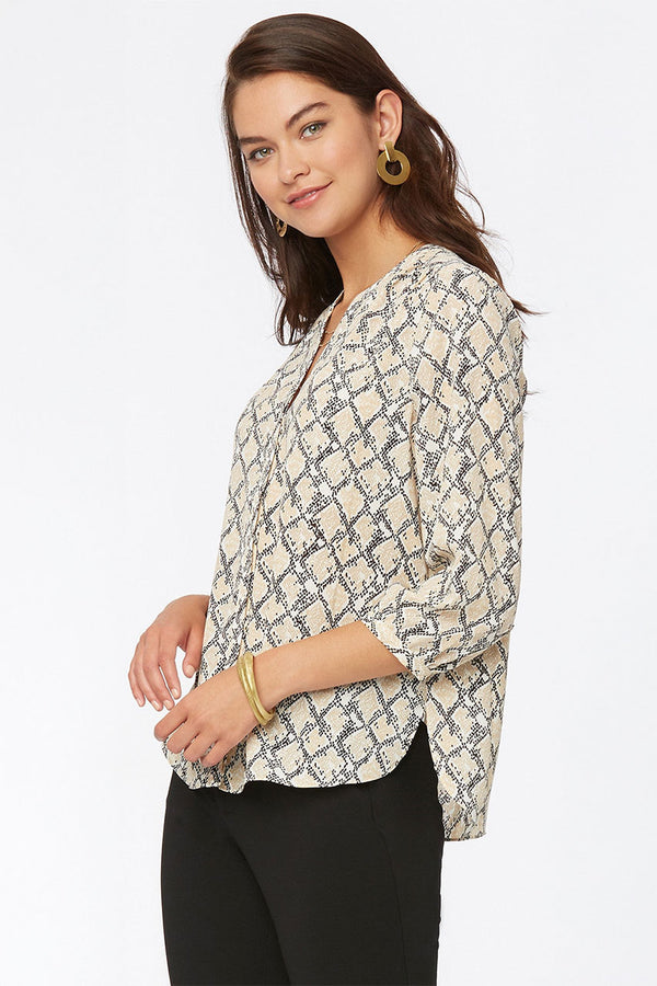 Pintuck Blouse Snake Print | Midland Snake | Blouse | NYDJ
