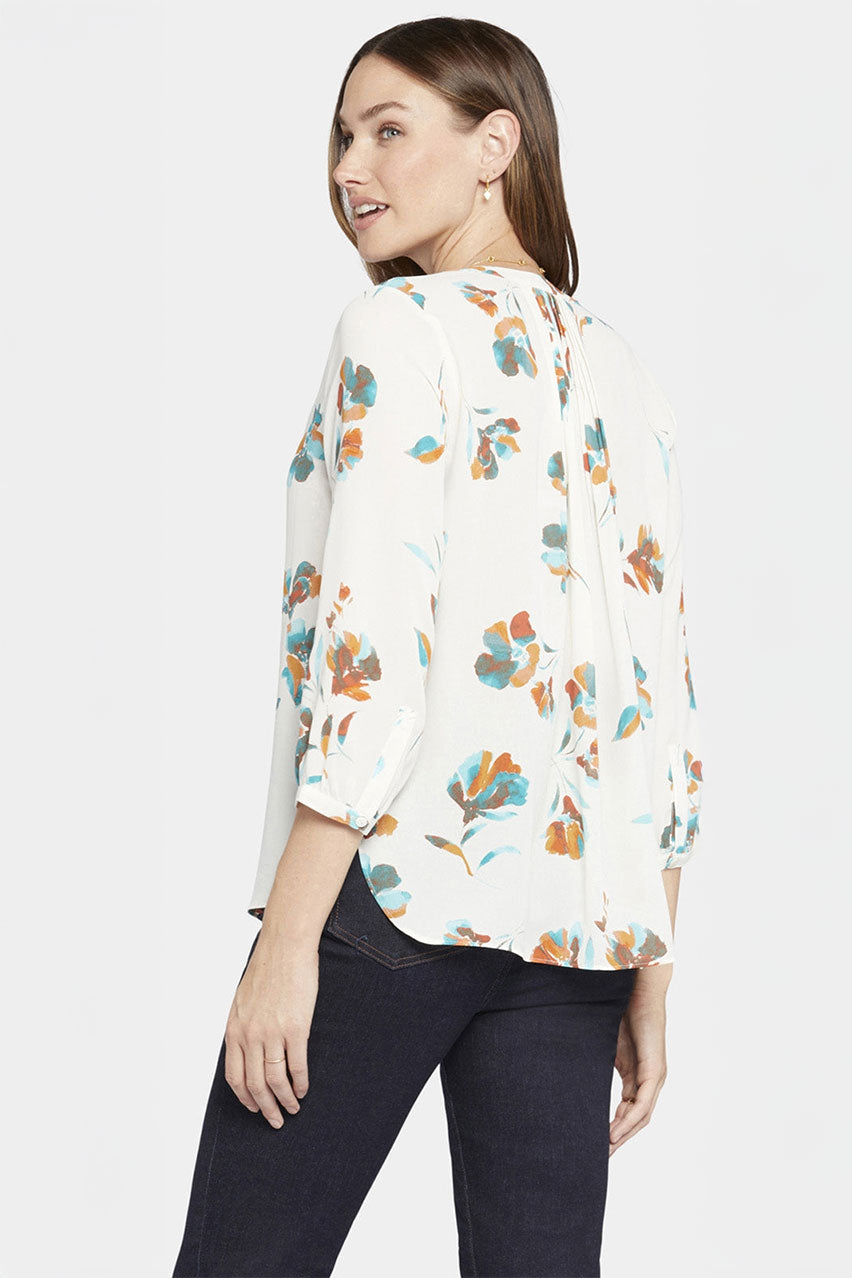 Pintuck Blouse Floral Print | Dream Lily | Blouse | NYDJ
