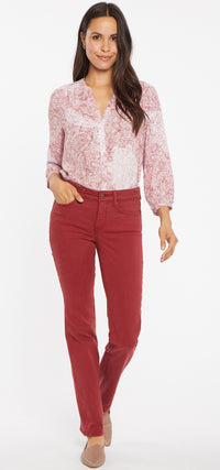 Marilyn Straight Red Premium Denim | Boysenberry Reactive | Non Denim | NYDJ