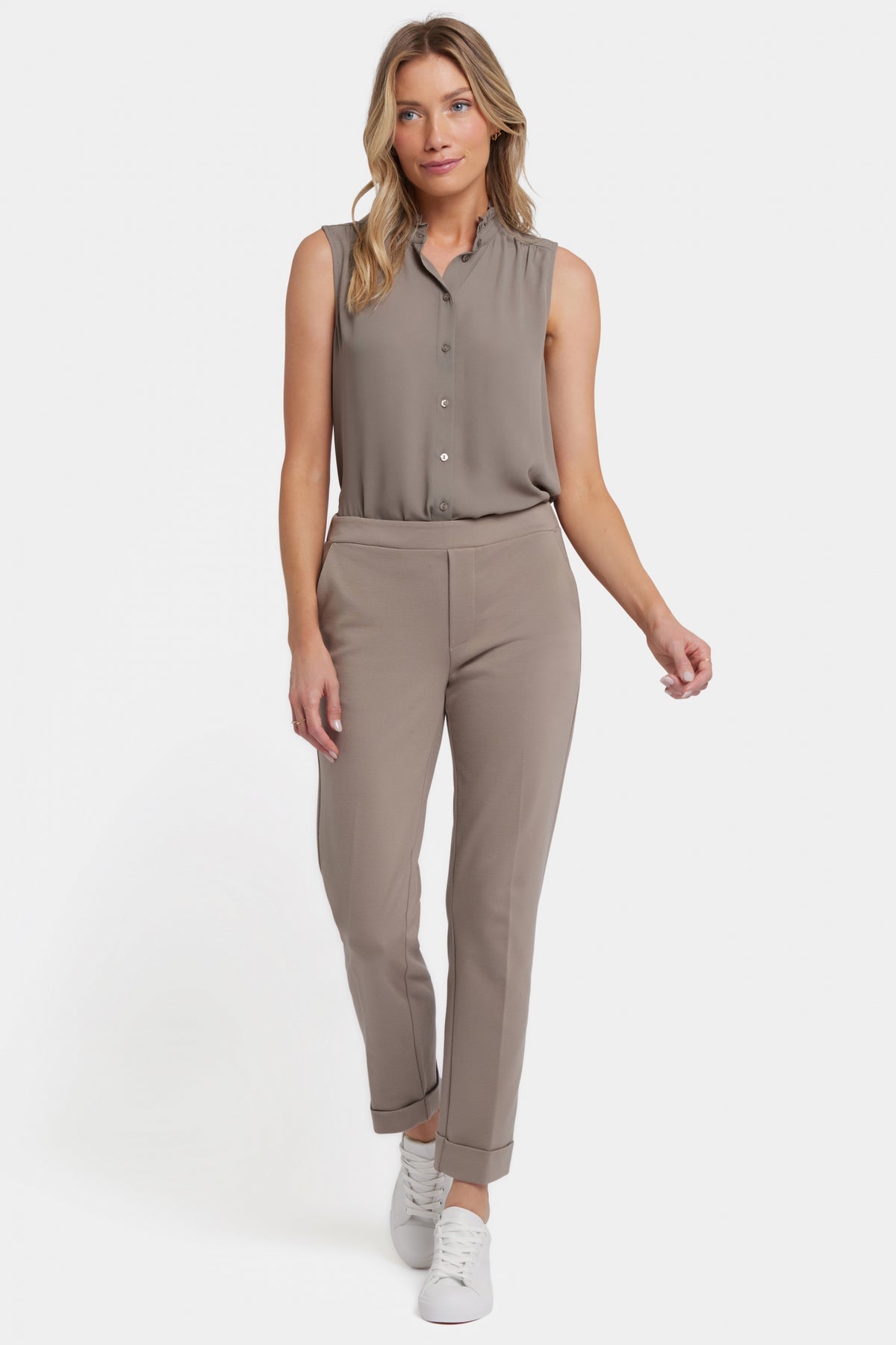 Cassidy Ankle Pull-On Trouser Pants In Ponte Knit With Cuffs | Saddlewood | Pants | NYDJ