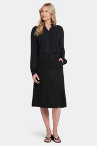 Marilyn A-Line Skirt Black Stretch Linen | Black | Skirt | NYDJ