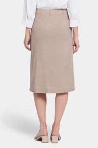 Marilyn A-Line Skirt Brown Stretch Linen | Saddlewood | Skirt | NYDJ