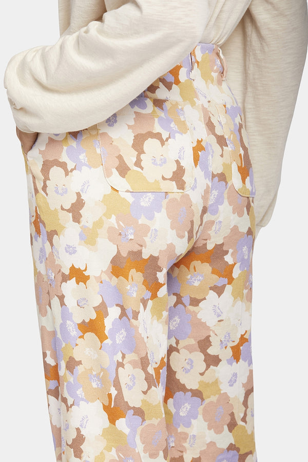 Marilyn Trouser Floral Print Stretch Linen | Sunset Grove | Pants | NYDJ