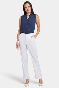 Marilyn Straight Pants In Stretch Linen | Optic White | Pants | NYDJ