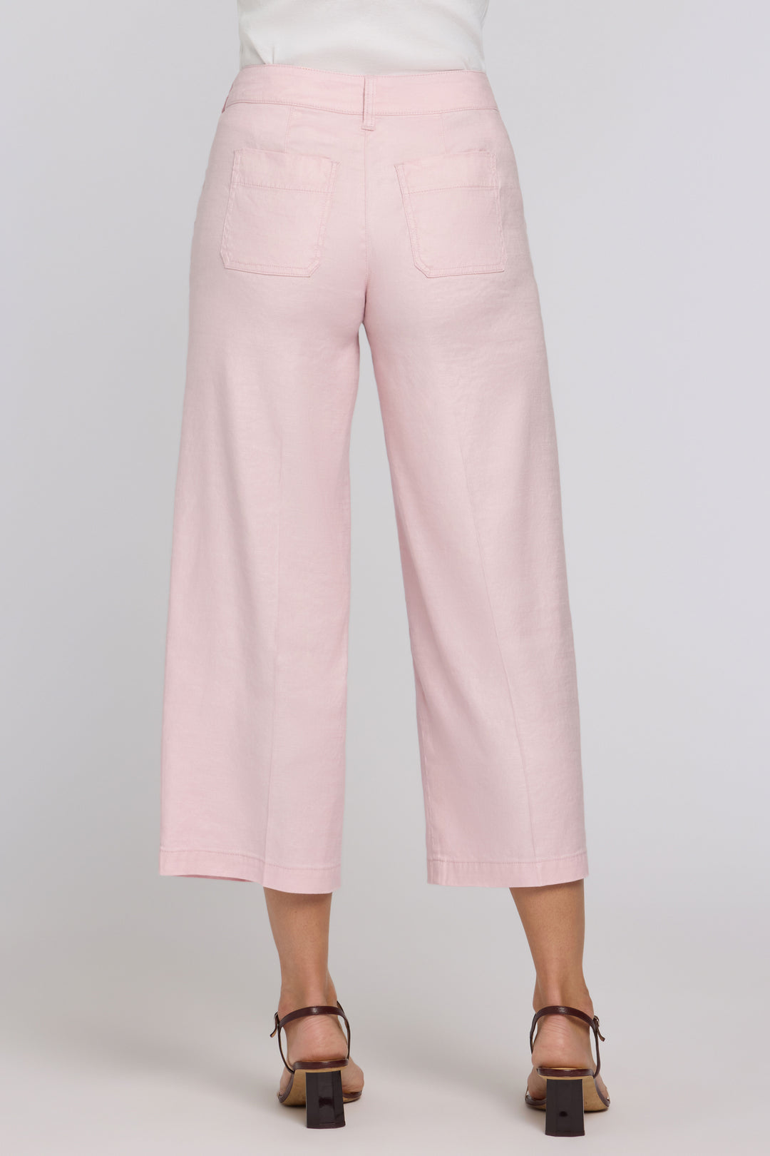 Wide Leg Cargo Capri Hosen aus Stretchleinen | Light Lilac