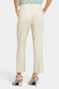 Straight Leg Ankle Trouser Beige Stretch Linen | Feather | Pants | NYDJ