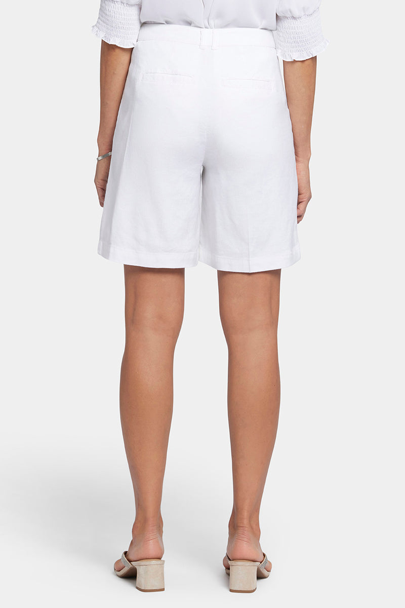 Relaxed Short White Stretch Linen | Optic White | Shorts | NYDJ