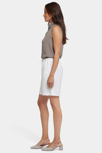 Breezy Bermuda Shorts In Stretch Linen | White | Shorts | NYDJ