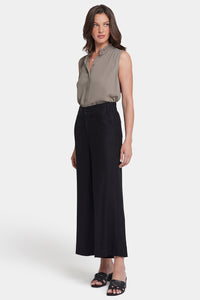 Waverly Trouser Pants In Stretch Linen With High Rise | Black | Pants | NYDJ