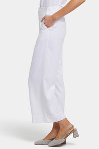 Waverly Trouser Pants In Stretch Linen With High Rise | White | Pants | NYDJ