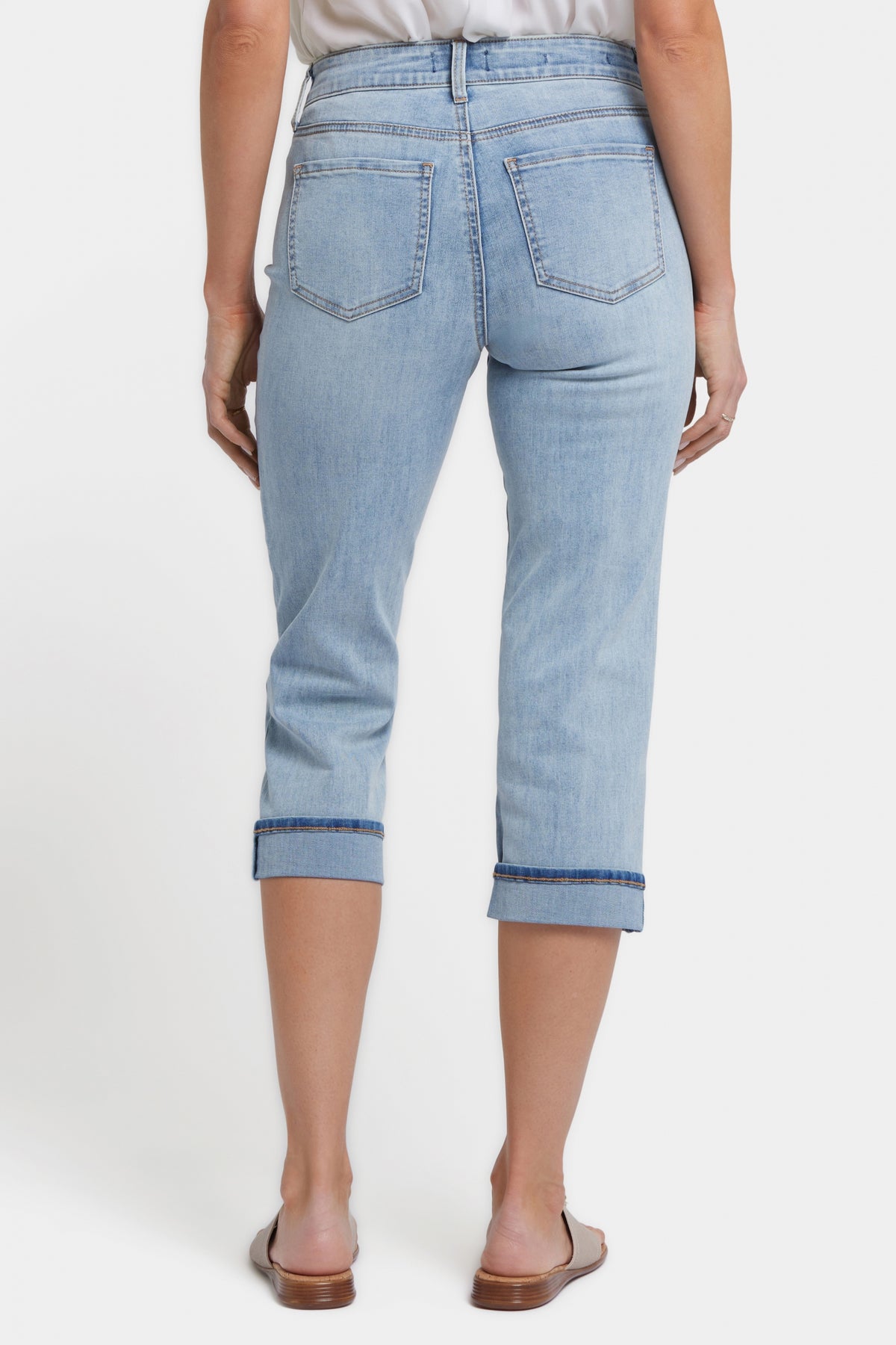 Marilyn Straight Crop Jeans In Cool Embrace® Denim With Cuffs | Santiago sea | Pants | NYDJ