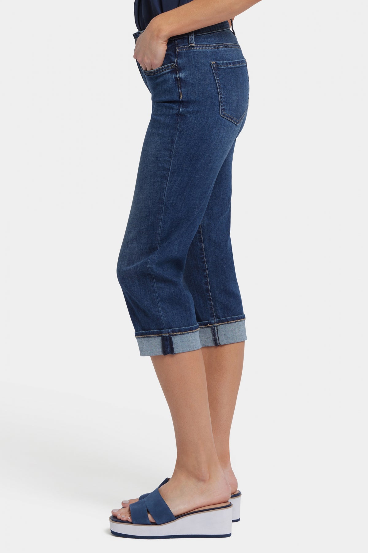 Marilyn Straight Crop Jeans In Cool Embrace® Denim With Cuffs | Rio Rapids | Pants | NYDJ