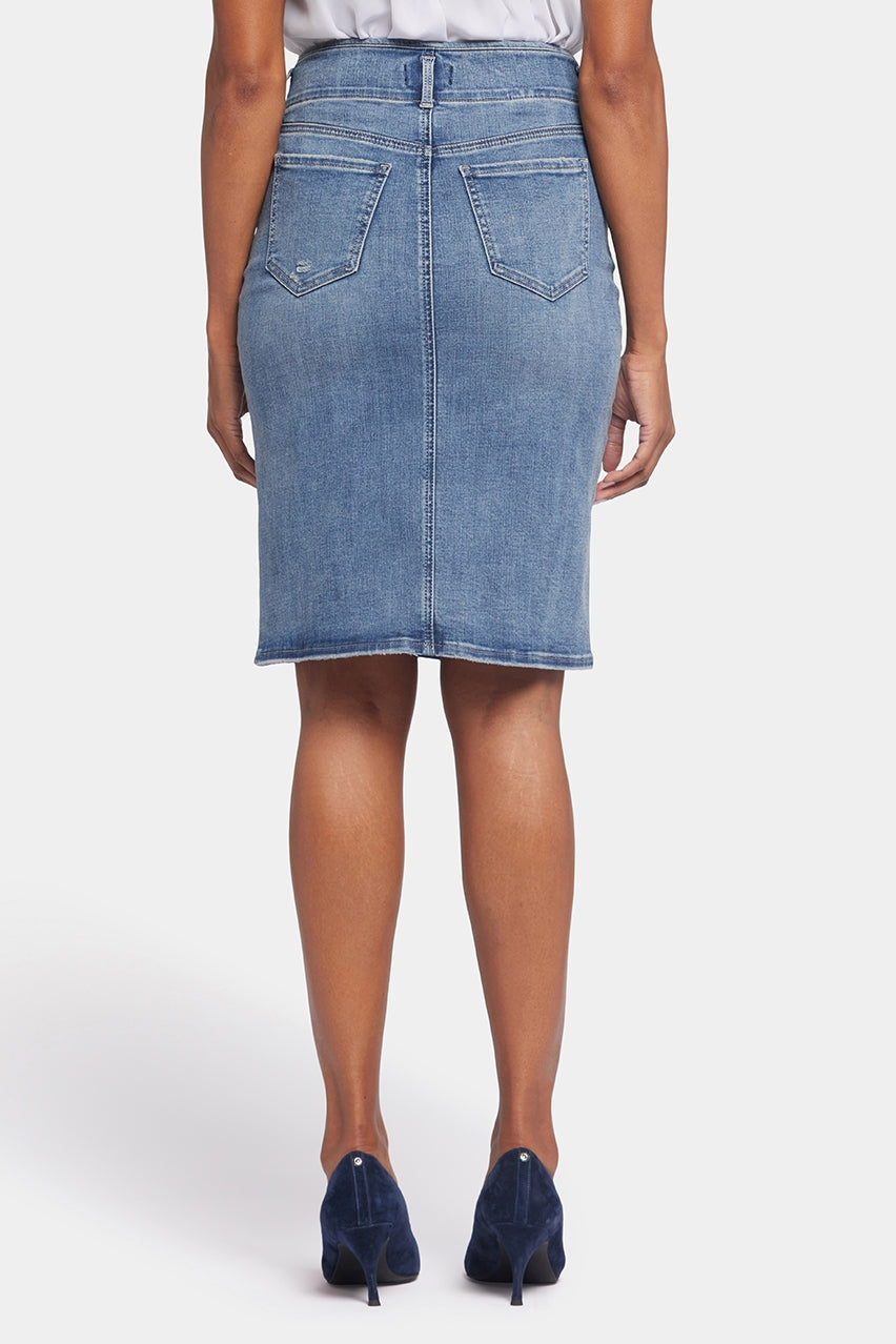 High Waist Skirt Medium Blue Premium Denim | Rockie | Skirt | NYDJ