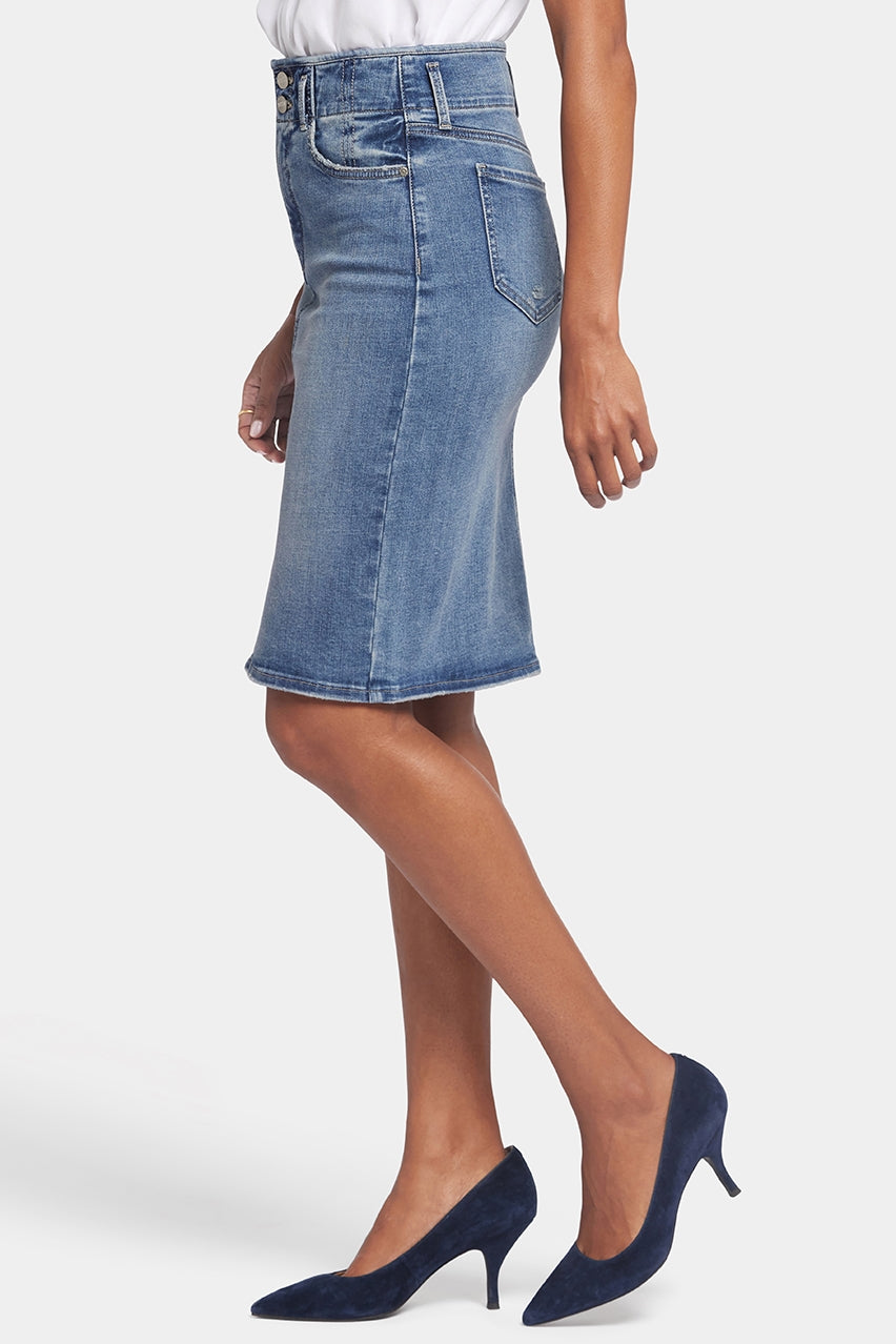 High Waist Skirt Medium Blue Premium Denim | Rockie | Skirt | NYDJ