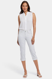 Marilyn Straight Crop Jeans With Cuffs | Palencia Stripe | Pants | NYDJ