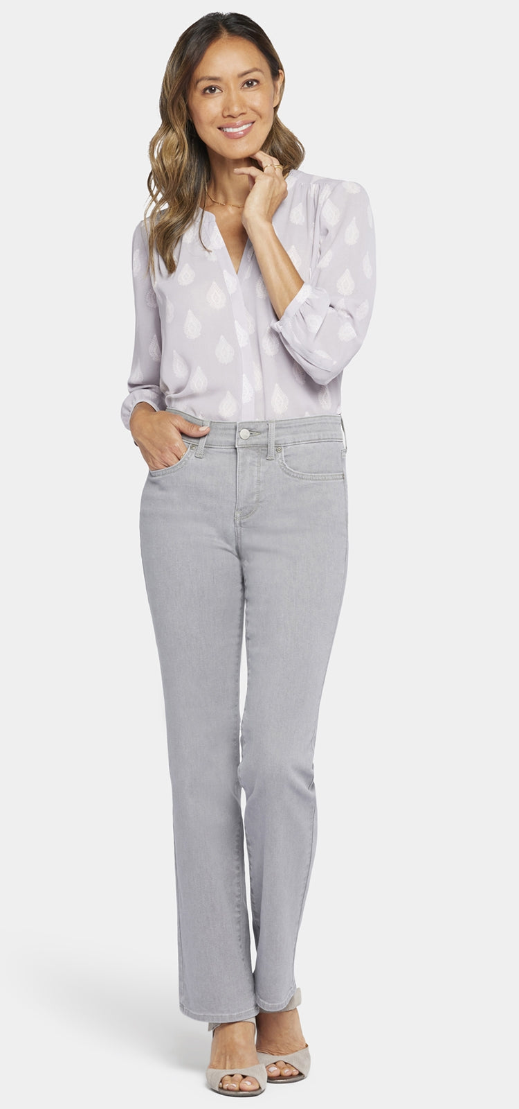 Marilyn Straight Jeans Light Grey Premium Denim | Charisma | Pants | NYDJ