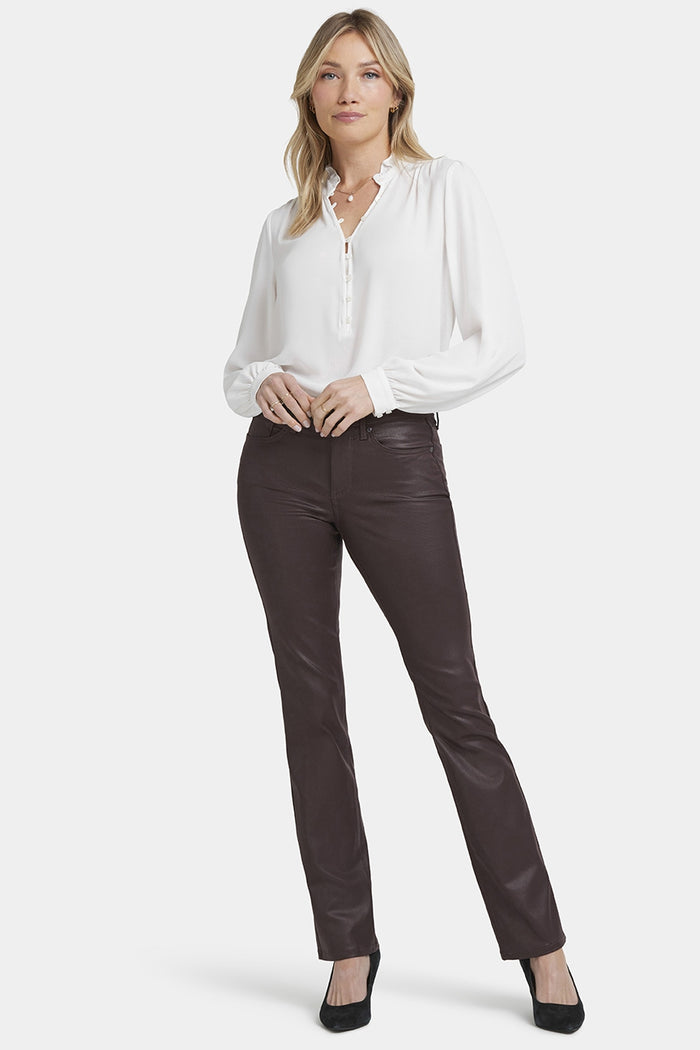 Marilyn Straight Jeans Black Coating Premium Denim | Cordovan Coated | Pants | NYDJ