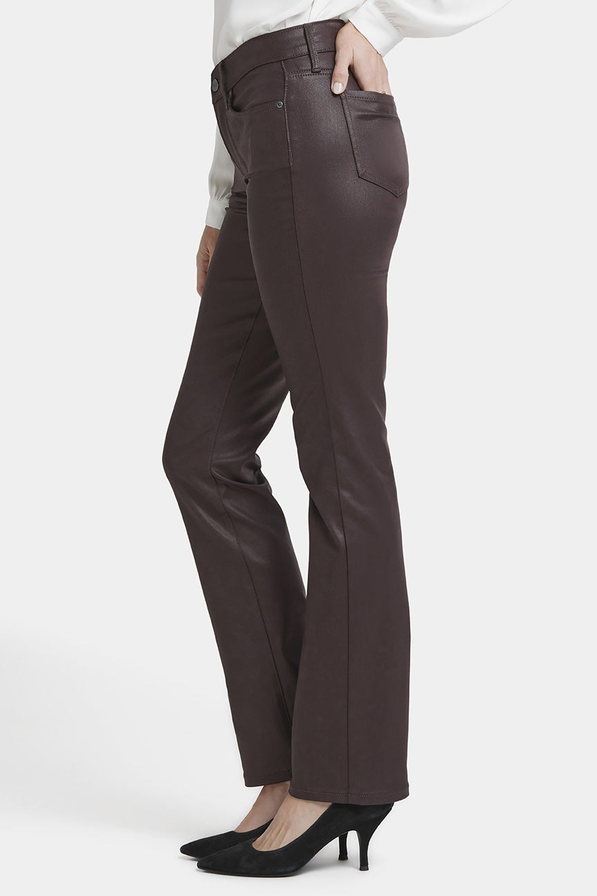 Marilyn Straight Jeans Black Coating Premium Denim | Cordovan Coated | Pants | NYDJ