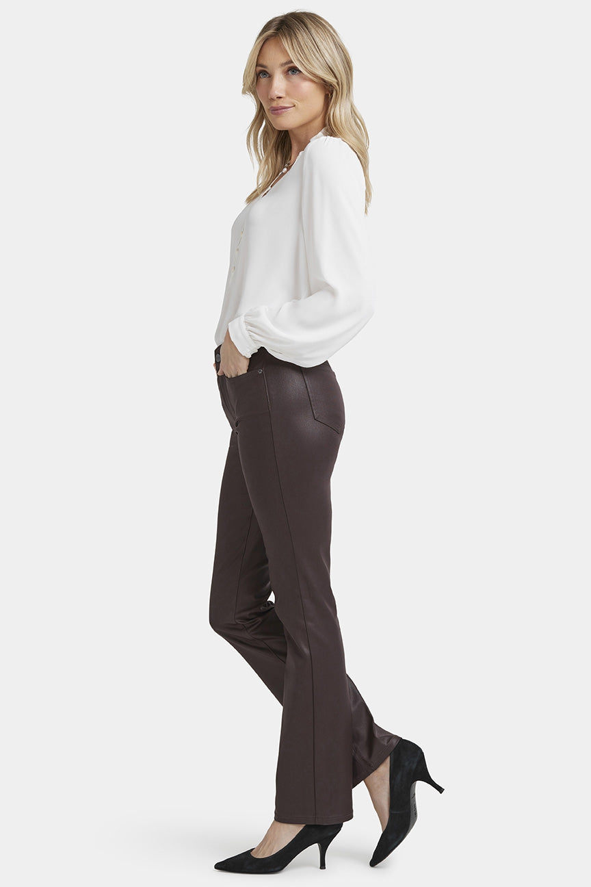 Marilyn Straight Jeans Black Coating Premium Denim | Cordovan Coated | Pants | NYDJ