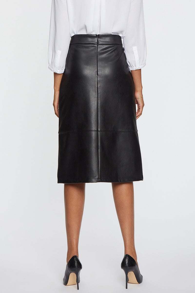 A-Line Sculpt-Her™ Skirt Black Faux Leather | Black | Skirt | NYDJ