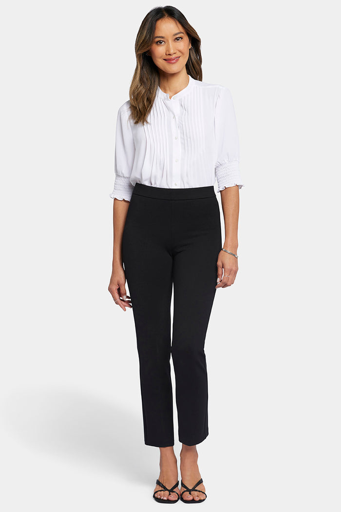 Pull-On Straight Ankle Trouser | Black