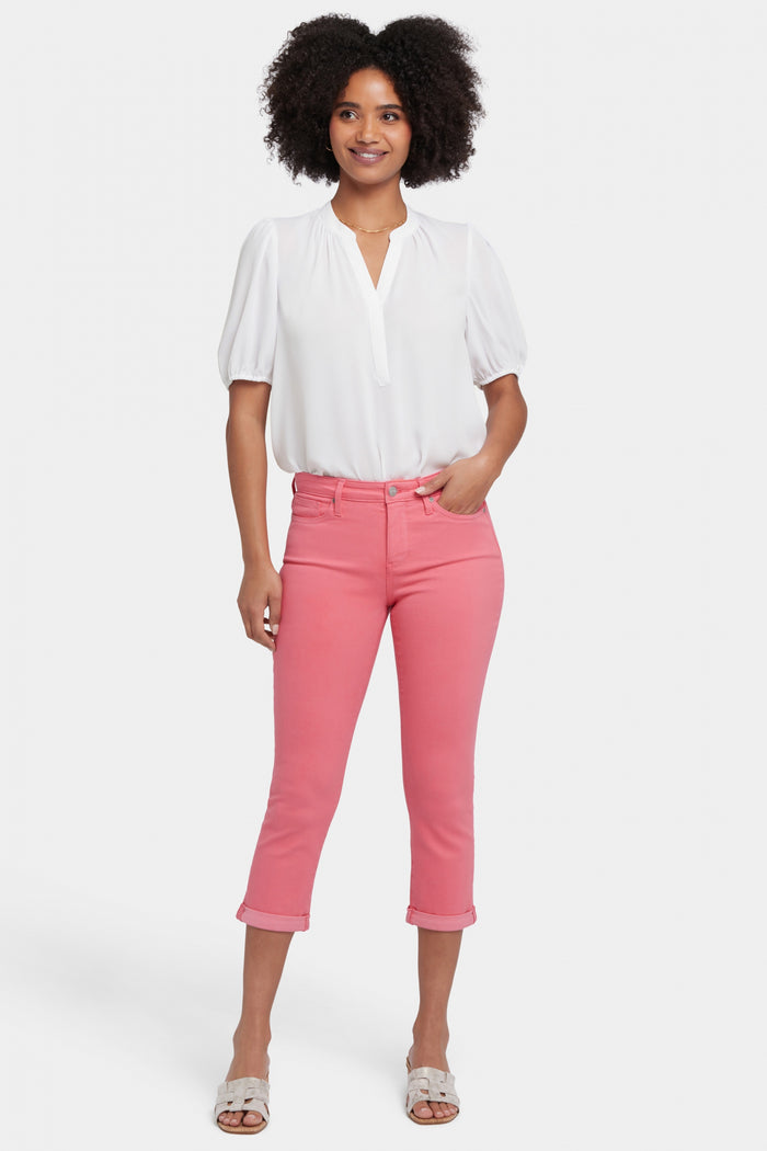 Chloe Skinny Capri Jeans In Cool Embrace® Denim With Roll Cuffs | Spiced Coral | Pants | NYDJ