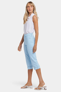 Marilyn Straight Crop Jeans In Cool Embrace® Denim With Cuffs | Aquatic | Pants | NYDJ