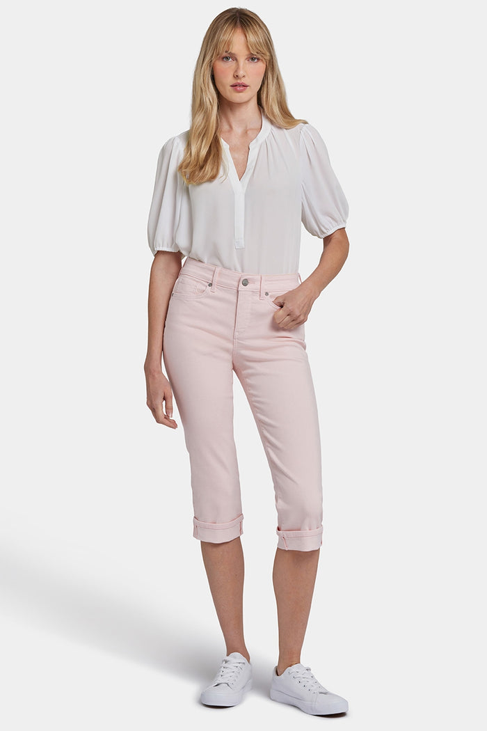 Marilyn Straight Crop Jeans In Cool Embrace® Denim With Cuffs | Crystal Pink | Pants | NYDJ