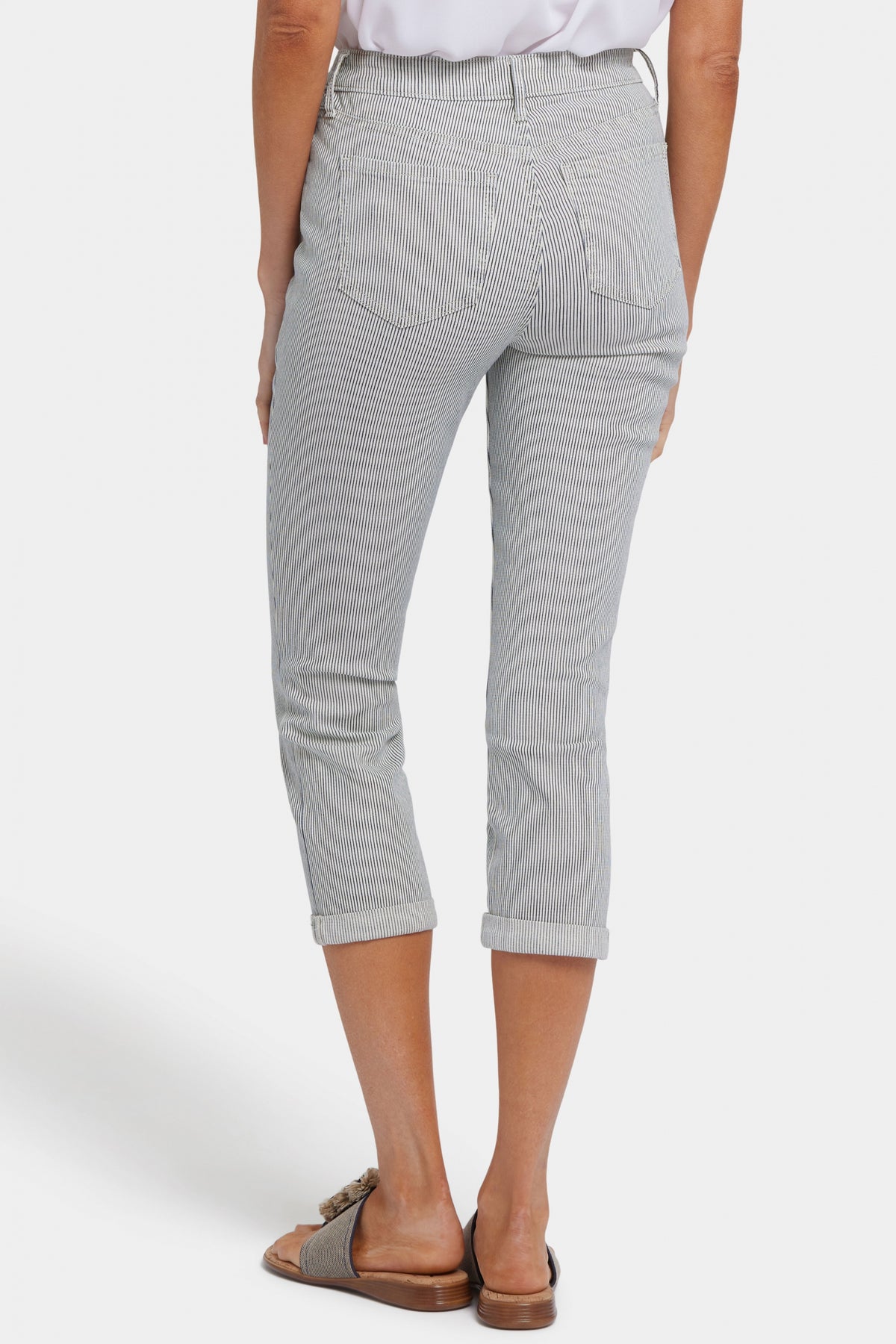 Chloe Skinny Capri Jeans With Roll Cuffs | Luarca Stripe | Pants | NYDJ