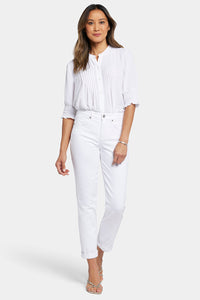 Margot Girlfriend Jeans With Roll Cuffs | Optic White | Pants | NYDJ