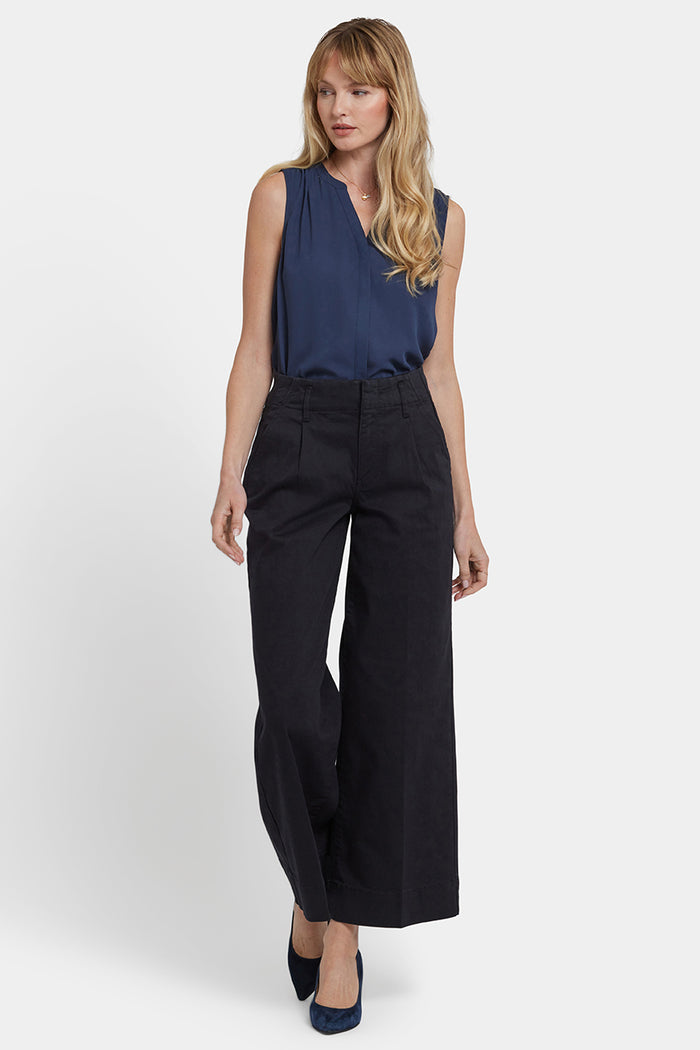 Mona Wide Leg Jeans With High Rise | Black | Pants | NYDJ