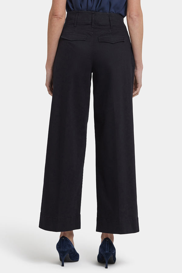 Mona Wide Leg Jeans With High Rise | Black | Pants | NYDJ