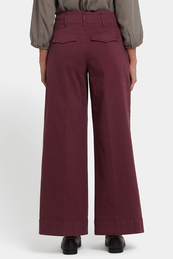 Mona Wide Leg Jeans With High Rise | Sienna Red | Pants | NYDJ