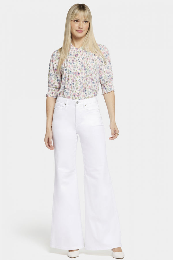 Mia Palazzo Jeans In Petite With High Rise | Optic White | Pants | NYDJ