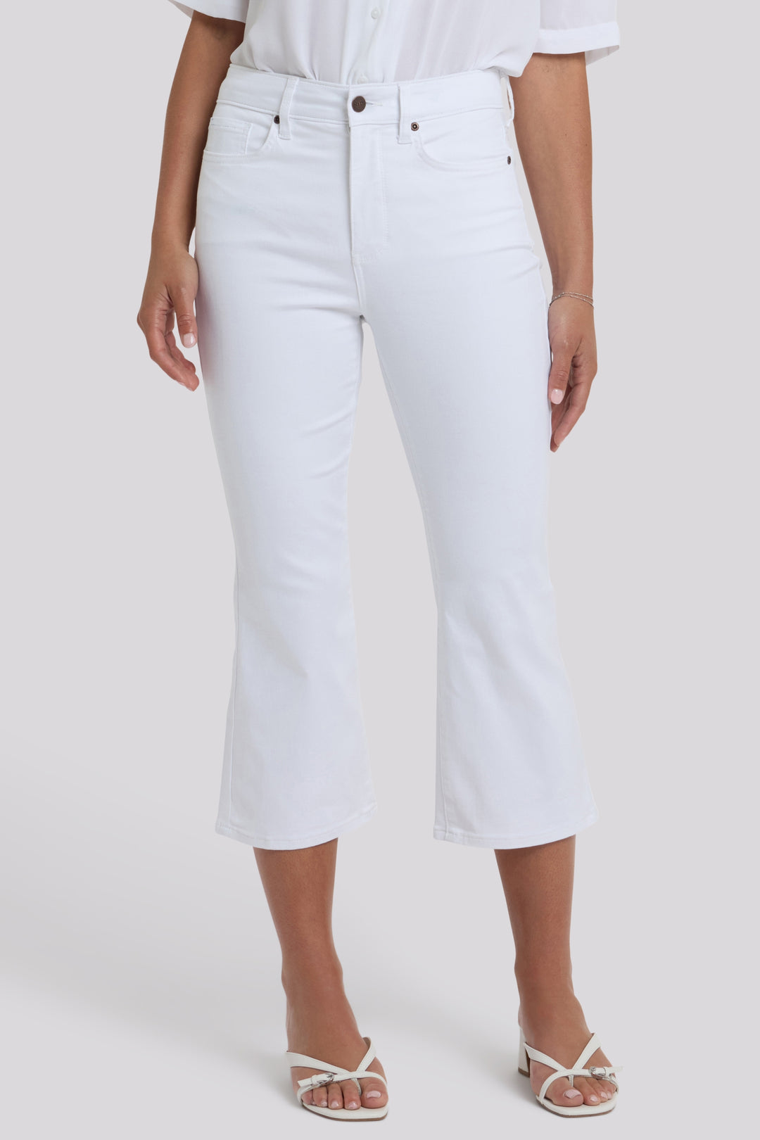 Monica Kick Flare Crop Jeans mit High Rise | Optic White