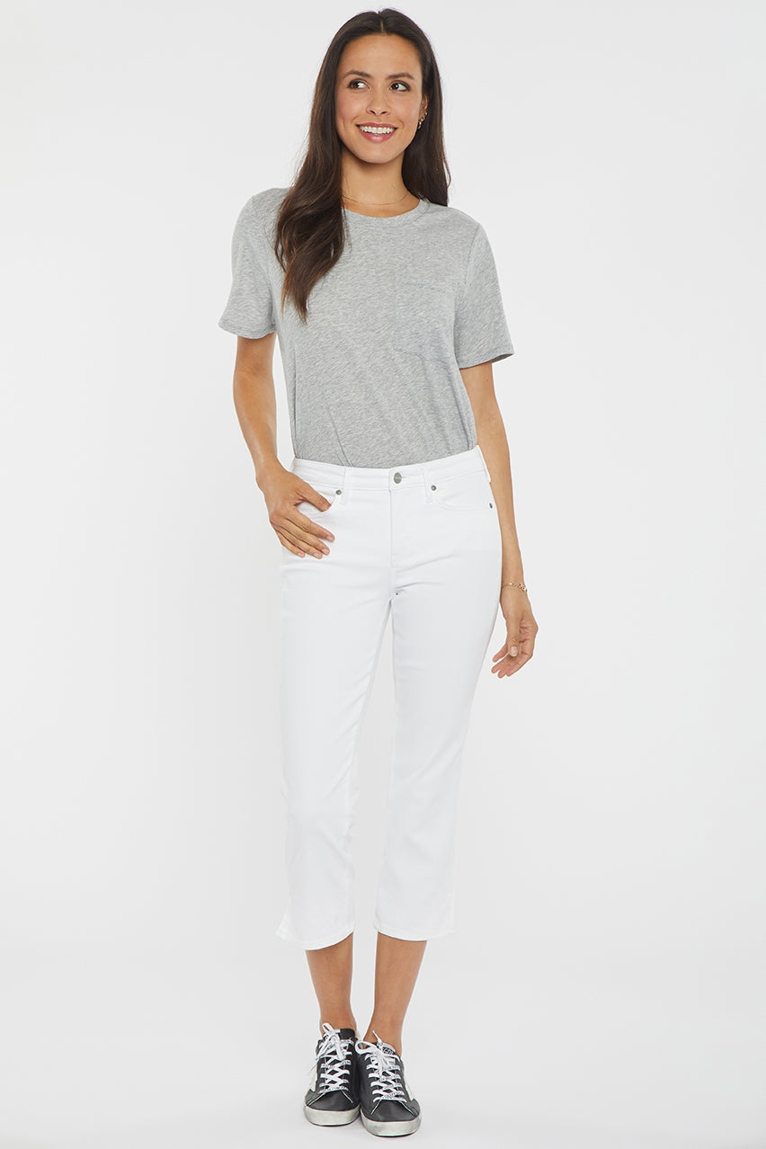 Chloe Capri Jeans With Side Slits | Optic White | Pants | NYDJ