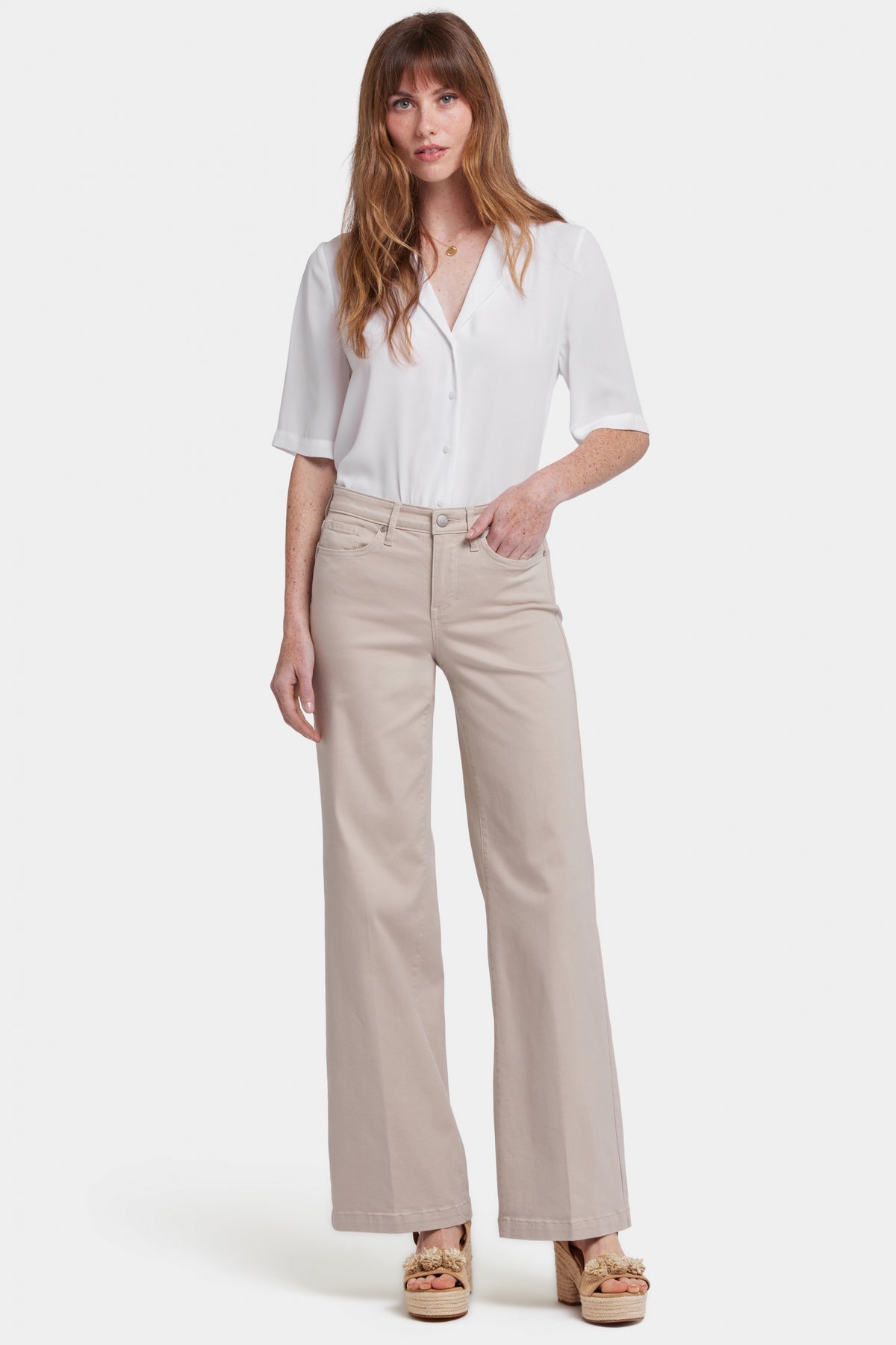 Teresa Wide Leg Jeans | Feather | Pants | NYDJ