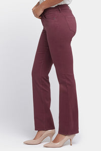 Marilyn Straight Jeans Red Coloured Denim | Dark Cherry | Pants | NYDJ