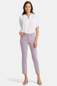 Sheri Slim Ankle Jeans Frayed Hems Lilac Coloured Denim | Arctic Dusk | Pants | NYDJ