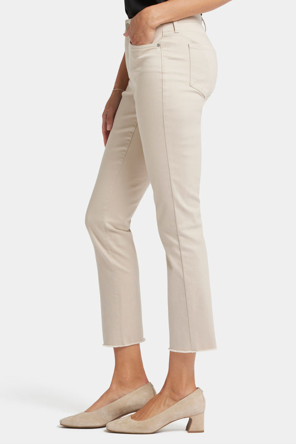 Sheri Slim Ankle Jeans Frayed Hems Beige Coloured Denim | Feather | Pants | NYDJ